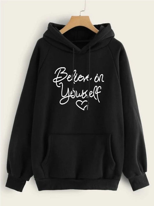 BLACK BELIVE ON YOUR SELF HOODIE