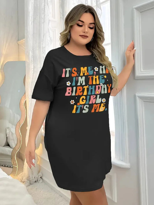 Black Birthday Girl Print Long Shirt For Women (KO-LS-519)