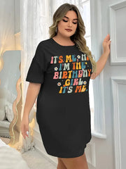 Black Birthday Girl Print Long Shirt For Women (KO-LS-519)
