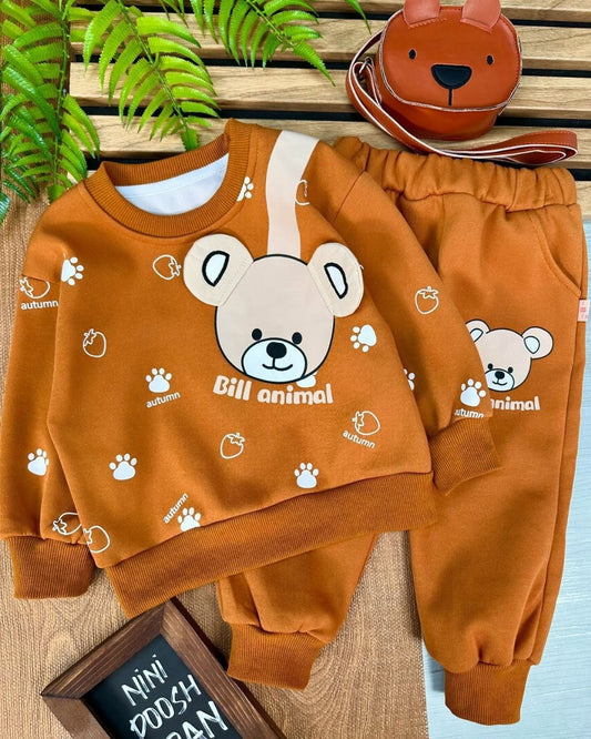 Brown Bear Bill Animal Printed Kids Track Suit