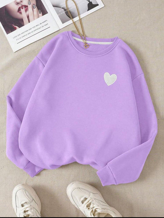 LILAC POCKET HEART SWEAT SHIRT