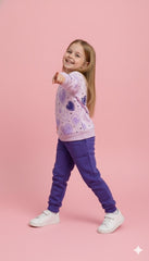 Lilac All Over Heart Printed Kids Track Suit