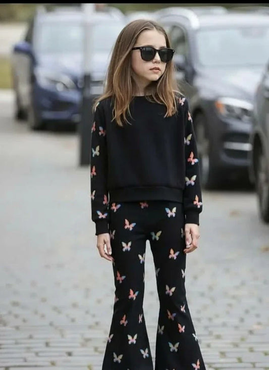 Black All Over Butterfly with Butterfly Printed pajama