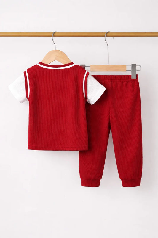 Red Half Sleeves Mama's Boy kids Night Suit