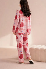 Pink All Over Big Heart Printed Night Suit