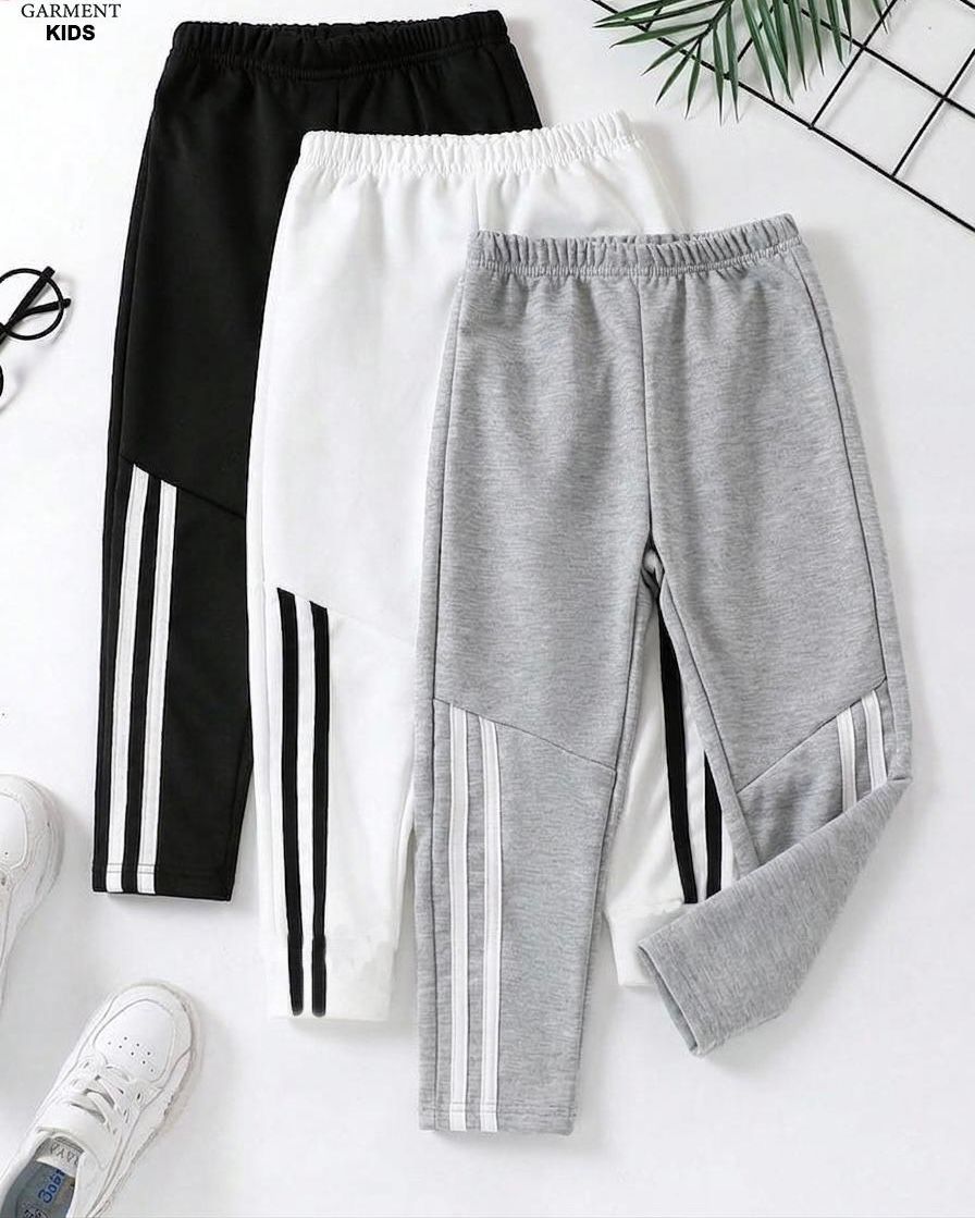 Pack of Three Stripe Kids Trouser(BlackWhite,Grey)