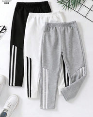 Pack of Three Stripe Kids Trouser(BlackWhite,Grey)