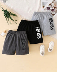 Pack of Three Multi Colour Kids Shorts (Black,Charcoal Grey,Heather Grey)