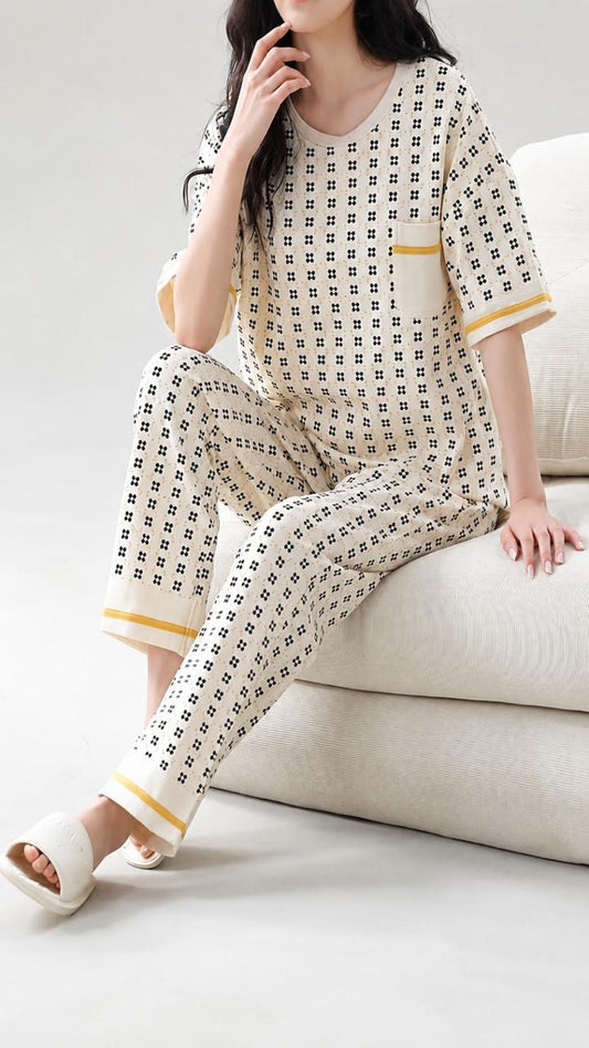 Minimal Print Pajama Set