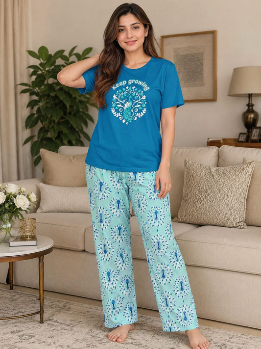 Aqua Keep Growing Printed Night Suit