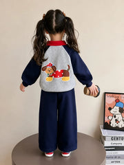 Adorable Puppy Print Kids Track Suit