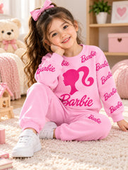 Pink Barbie Kids Track Suit