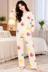 Off White Love Dot Printed Night Suit