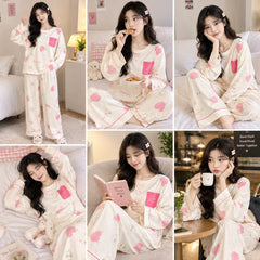 Off White Strawberry Bunny Printed Night Suit