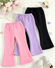 Double Heart Flared Fleece Trousers - Pack of 3