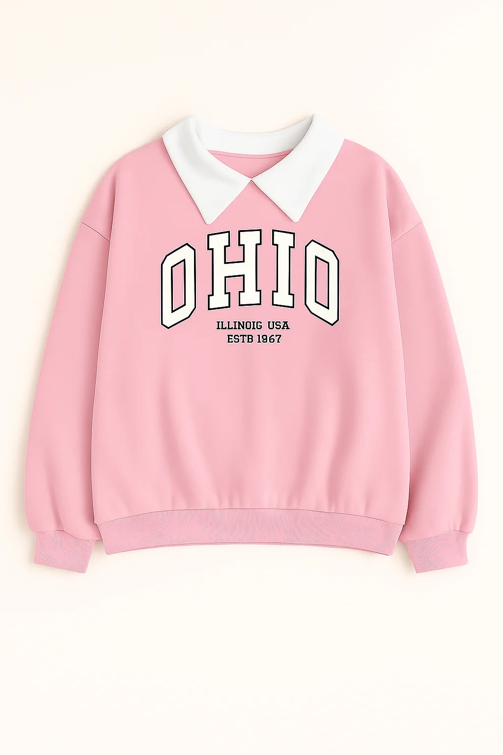 Ohio Pink Collar Oversized Sweatshirt