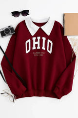 Ohio Maroon Collar Oversized Sweatshirt