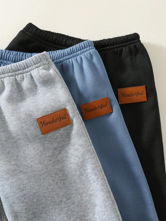 Kids Winter Cuff Trousers - Pack of 3 (Blue, Black & Grey)