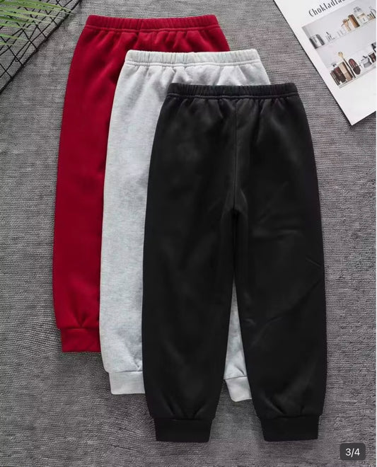 Kids Smart Fit Joggers - Pack of 3 (Black,Grey & Maroon)