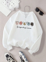 Fingertip Love Hearts Sweatshirt - White