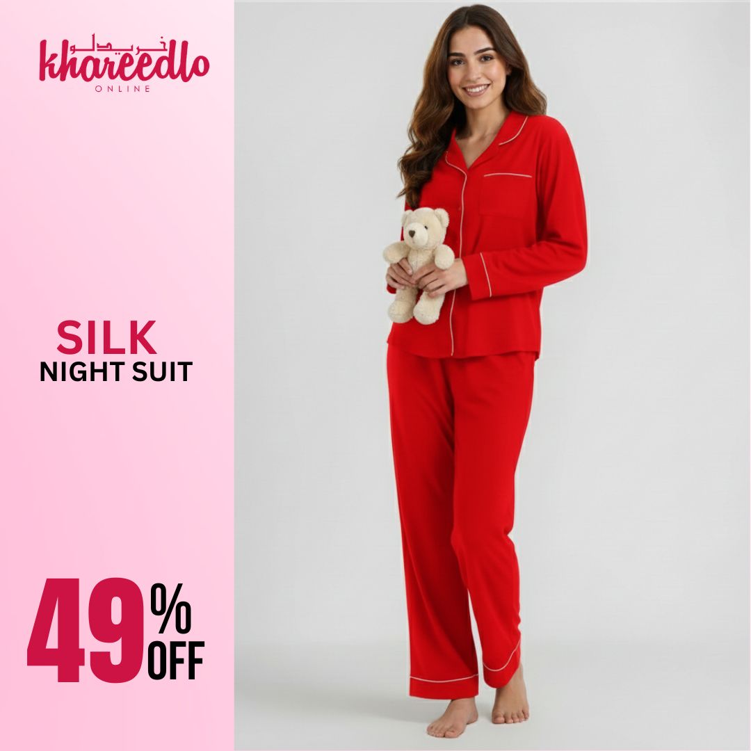 SILK NIGHT SUIT – RED (KO-SN-0291)