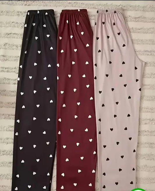 Women’s Heart Print Lounge Pants – Pack of 3