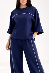 Navy Stripe Lounge Wear Set