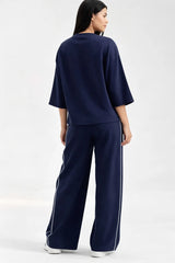 Navy Stripe Lounge Wear Set
