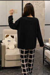 Black Mid Summers Printed with checkered trouser Night suit