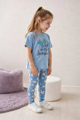 Sky blue live in the sunshine printed kids Night Suit