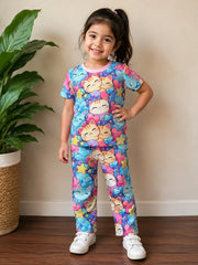 Kawaii Kitten, Heart & Star Graphic Kids Suit