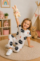 Cute Cartoon Kitten Graphic Kids Suit