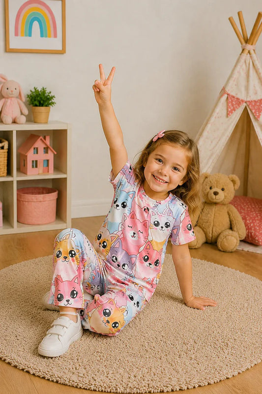 Multi-Cat Graphic Kids Suit