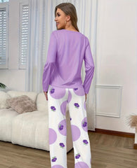 Lilac Graps Printed Night Suit