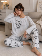Kitty Charm Printed Night Suit