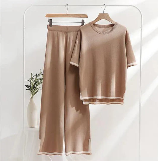 Brown Baggie Style half Sleeves T-shirt With Loose Trouser