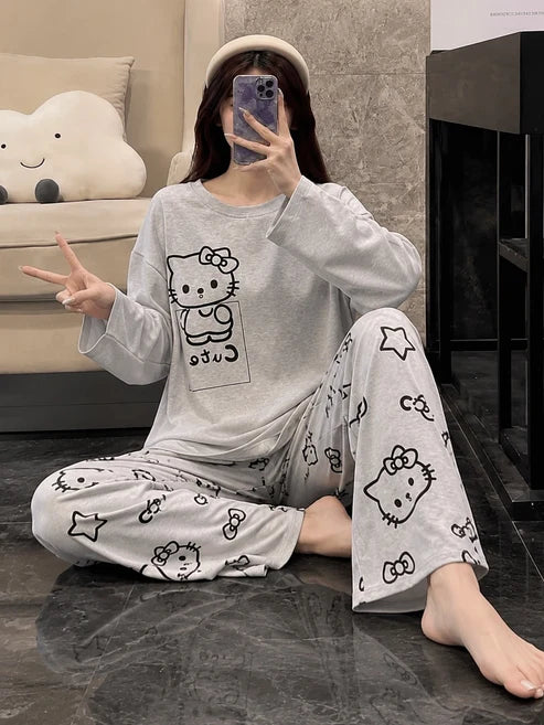 Kitty Charm Printed Night Suit